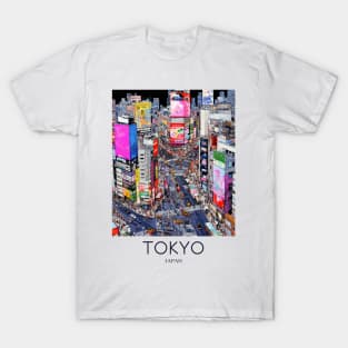 A Pop Art Travel Print of Tokyo Japan T-Shirt